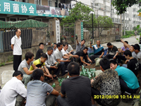2012年9月上旬合肥市庐阳区食用菌协会学员在合肥立新菌种场培训学校现场实习香菇，木耳，灵芝，猴头等木质素菌类的二级原种培养基制作